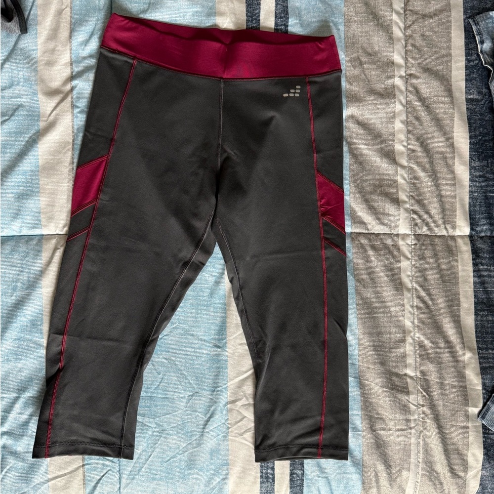 BCG Charcoal and Burgundy Women’s Leggings
